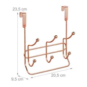 Türgarderobe mit 3 Doppelhaken Kupfer