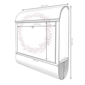 Briefkasten Stahl Blätterkranz Schwarz - Metall - 38 x 46 x 13 cm