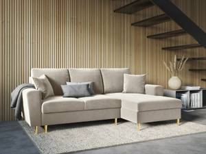 Schlaf-Ecksofa + Box MOGHAN 4 Sitzplätze Beige