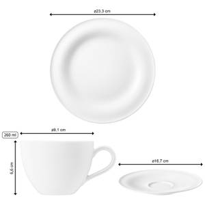 Kaffeeservice Beat 18-teilig Weiß - Ton - Porzellan - 24 x 19 x 43 cm