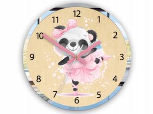 Wanduhr Panda Ballerina Braun - Holzwerkstoff - 30 x 30 x 4 cm