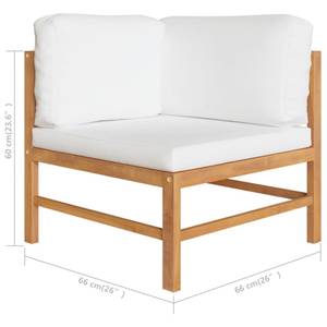 Salon de jardin (lot de 6) 3011651-7 Blanc - Bois manufacturé - Bois/Imitation - 63 x 30 x 63 cm