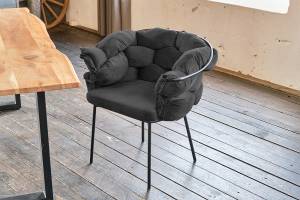 Stuhl MONTY Designstuhl velvet Schwarz