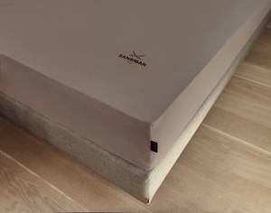 Premium Spannbettlaken mit Logo-Druck Grau - Textil - 200 x 30 x 200 cm