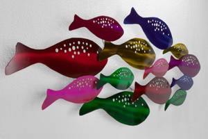 Wanddeko Metall Regenbogenfische Metall - 120 x 44 x 5 cm