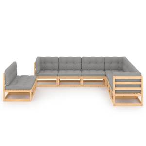 Gartenmöbel-Set (9-teilig) 3009843-2 Braun - Massivholz - Holzart/Dekor - 70 x 67 x 70 cm