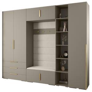 Garderobe Inova 1 Z11 Gold - Grau - Weiß - Gold