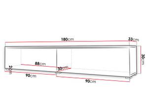 TV-Lowboard D180 MDF mit LED Beleuchtung Schwarz