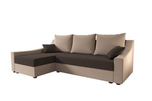 Ecksofa ONTARI Beige - Braun - Ecke davorstehend links