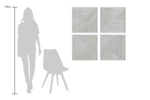 Holzbild Musterhaftes Quartett Grau - Holz teilmassiv - 100 x 100 x 4 cm