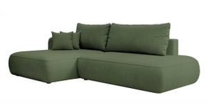 Ecksofa mit Schlaffunktion FOGGI Salbei - Armlehne davorstehend links - Ecke davorstehend links - Ottomane davorstehend links