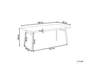 Esszimmertisch IVORIE Schwarz - Braun - Holzwerkstoff - 180 x 80 x 90 cm