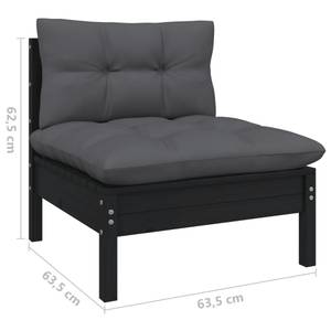 Gartensofa (2er Set) 3012138-17 Schwarz