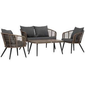 Garten-Sitzgruppe (4-tlg.) 860-219 Grau - Polyrattan - 67 x 76 x 135 cm