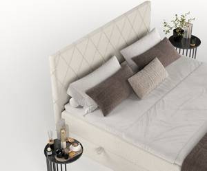 Boxspringbett Gwen mit Topper Creme - Breite: 140 cm