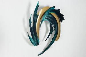 Sculpture murale métal Golden Foam Crown Vert - Métal - 86 x 78 x 6 cm