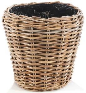 Blumentopf ROUNDKUBUGRY Grau - Rattan - 34 x 34 x 34 cm