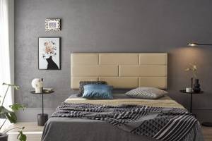 Tête de lit simili cuir brique 152x57 Gris