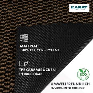 Schmutzfangmatte Melange Schwarz - Braun - 200 x 150 cm