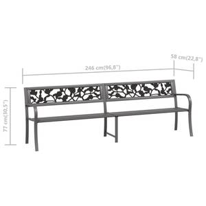 Gartenbank 3005095-2 Grau - Metall - Kunststoff - 246 x 77 x 246 cm