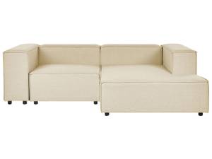 Modulsofa APRICA Beige - Schwarz - Breite: 238 cm - Armlehne davorstehend rechts - Ecke davorstehend links