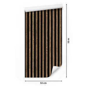 Tapete Lamelle Bretter Holz Imitation Braun - Papier - 53 x 1000 x 1000 cm