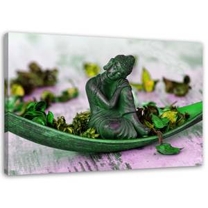 Leinwandbild Buddha Vintage Zen Spa 100 x 70 cm