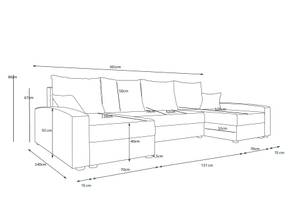 Ecksofa CHIEV-U Schwarz - Grün