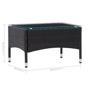 Garten-Lounge-Set (4-teilig) 3002315 Schwarz - Metall - Polyrattan - 40 x 36 x 60 cm