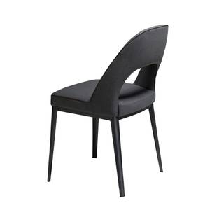 Chaise en tissu avec structure en acier Noir - Textile - 47 x 80 x 50 cm