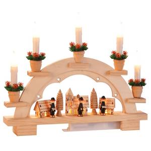 Weihnachts-Willkommenslicht 438343 Braun - Massivholz - 34 x 5 x 27 cm