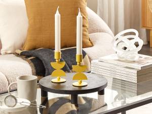 Kerzenständer DAPHNI 2-tlg Gelb - Metall - 6 x 13 x 6 cm