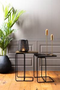 Set de 2 tables d'appoint LAJA Bronze