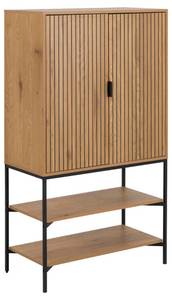 Vitrinenschrank Jaipur Braun - Holz teilmassiv - 80 x 140 x 40 cm