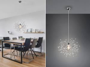 LED Pendelleuchte dimmbar Chrom 52cm Silber