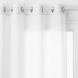 Homemaison Vorhang leicht Uni mit Ösen Weiß - Kunststoff - 1 x 240 x 140 cm