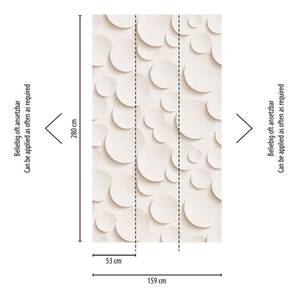Fototapete 3D Optik Kreise Weiß Rosa Cremeweiß - Rosé