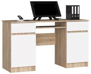 Bureau d'ordinateur A5 CLP Imitation chêne de Sonoma - Blanc