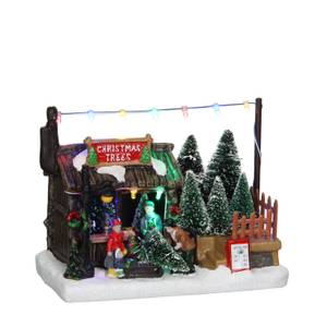 Weihnachtsdorf-Miniatur Verkaufsstand Kunststoff - 11 x 14 x 18 cm