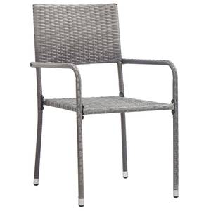 Garten-Essgruppe (5-teilig) 3009977-2 Grau - Metall - Polyrattan - 80 x 74 x 80 cm