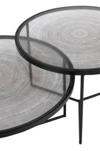 Set de 3 tables gigogne cercles métal Noir - Verre - 31 x 44 x 31 cm