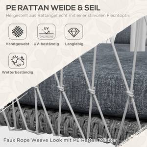 Rattan Gartenmöbel-Set 860-313V00GY Grau - Polyrattan - 68 x 67 x 121 cm