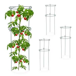 Tuteur à tomates en lot de 4 Vert - Métal - 26 x 76 x 26 cm