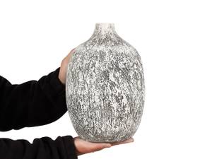 Blumenvase VIGO Grau - Weiß - Keramik - 21 x 36 x 21 cm