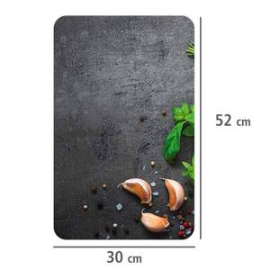 Herdabdeckplatten HERBS 2er Set Schwarz - Glas - 30 x 6 x 52 cm