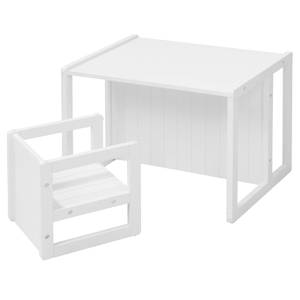 Tabouret réversible Blanc - Bois manufacturé - 30 x 30 x 30 cm