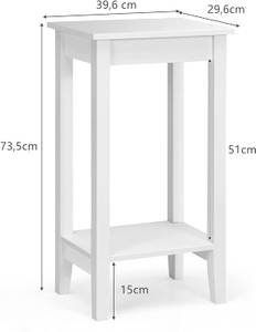 Beistelltisch mit Regal Weiß - Holzwerkstoff - 30 x 74 x 40 cm