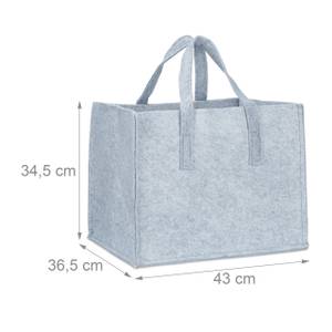 9x Sacs à bûches en feutre gris Gris