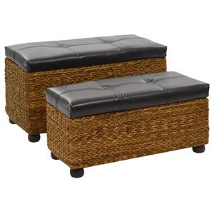 Banc de rangement 295902 (lot de 2) Noir - Marron