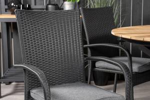 Gartenmöbel-Set Mexico Schwarz - Rattan - 140 x 75 x 140 cm